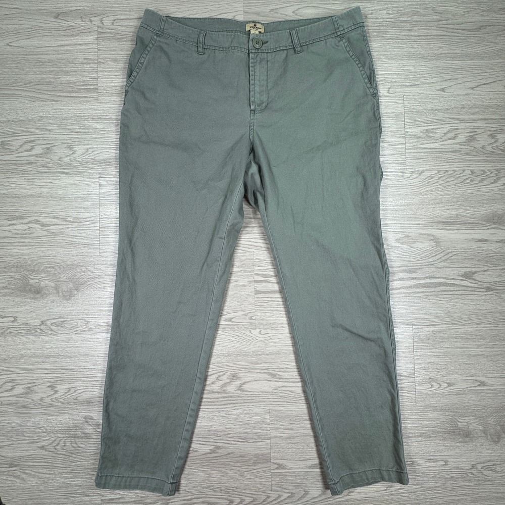Woolrich Women's Chino Pants Green Size 10 Cotton Twill Casual Trousers - Picture 1 of 8